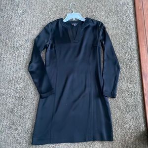 Brooks brothers black silk shift dress